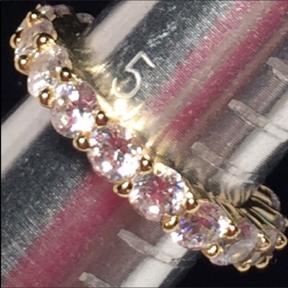 Eternity Ring 18kt GP(?) wWhite Crystals 5.2 - Picture 4 of 8